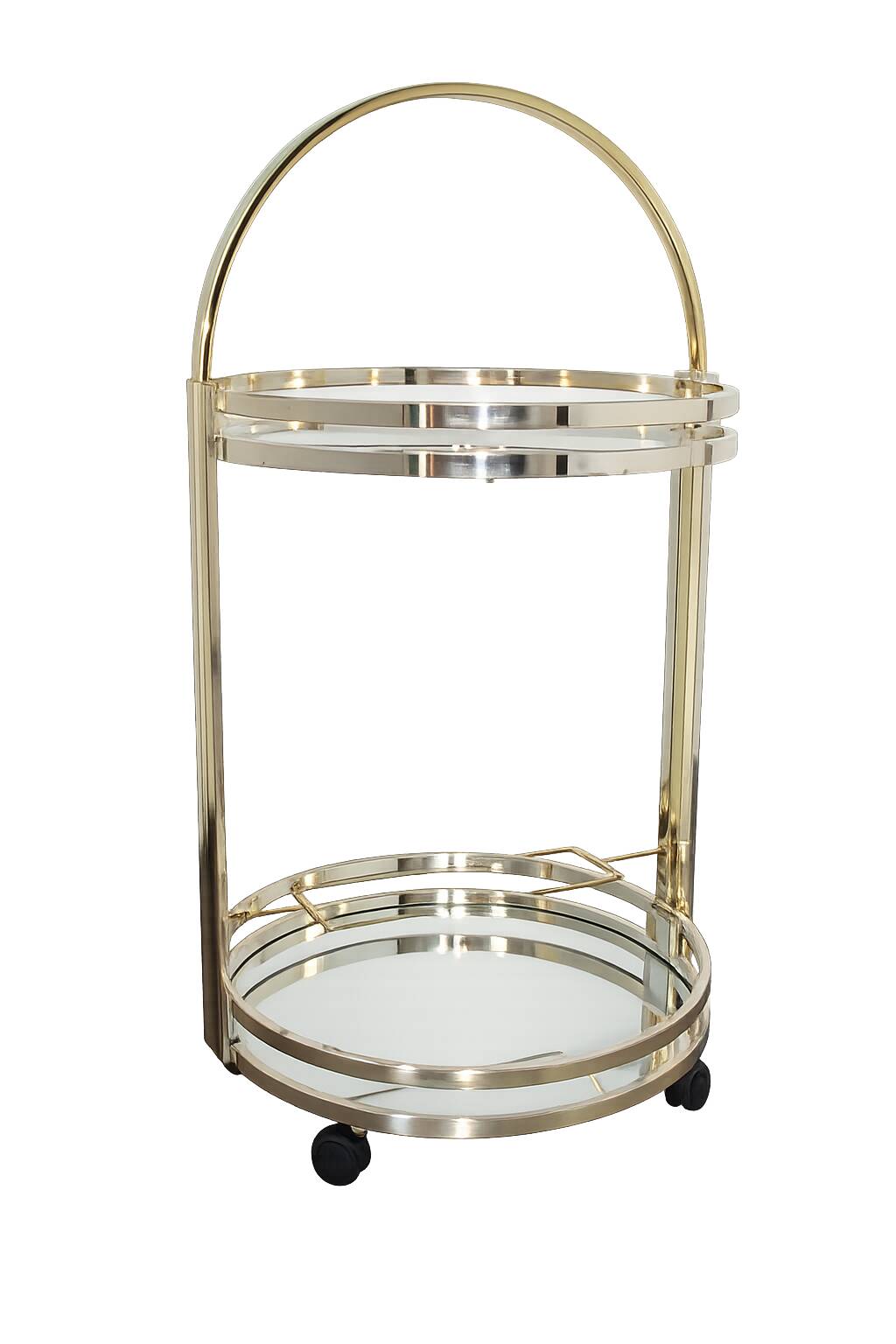 Art Deco mobile drinks trolley on wheels, 1970s