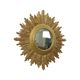 Miroir soleil Sunburst XL en résine dorée