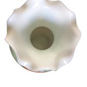 Vintage opaline vase with ruffled neck Stelvia Italy circa 1960