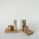 Pair of marble bookends, Domino model, 1950