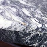 Oval coffee table in 70s green marble