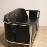 Vintage sofa in synthetic leather and chrome metal, 1970s