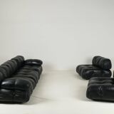 Camaleonda Sofa in Black Leather by Mario Bellini for C&B Italia 1960s