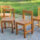 Set of 4 70s brutalist oak chairs