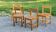 Set of 4 70s brutalist oak chairs