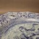 Large blue faience plate from Savona, Italy, 48 cm in diameter.