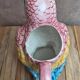 Multicoloured parrot jug in slipware – vintage earthenware