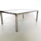 Steel Coffee Table in the Style of Nanda Vigo with a Mirrored Top, Italy, 1970s