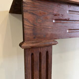 Antique wooden fireplace mantel