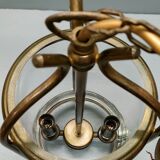 Patinated brass cage lantern, Louis XVI style, 70, France