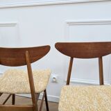 Set of two yellow reupholstered chairs