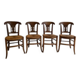 4 Chaises paillées anciennes
