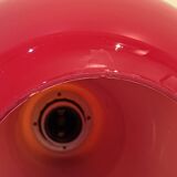 Red Opaline Glass Pendant Light 1970 Space Age Ceiling Lamp Free Form Orange