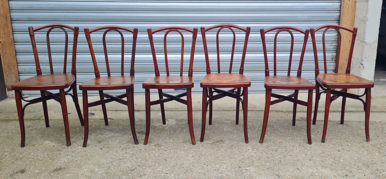 Set of 6 Fischel and EV bistro chairs