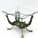 Vintage Brass and Varnished Metal Coffee Table by Pierluigi Colli, Italy