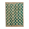 Tapis vert oriental rustique fait à la main 218 cm x 290 cm