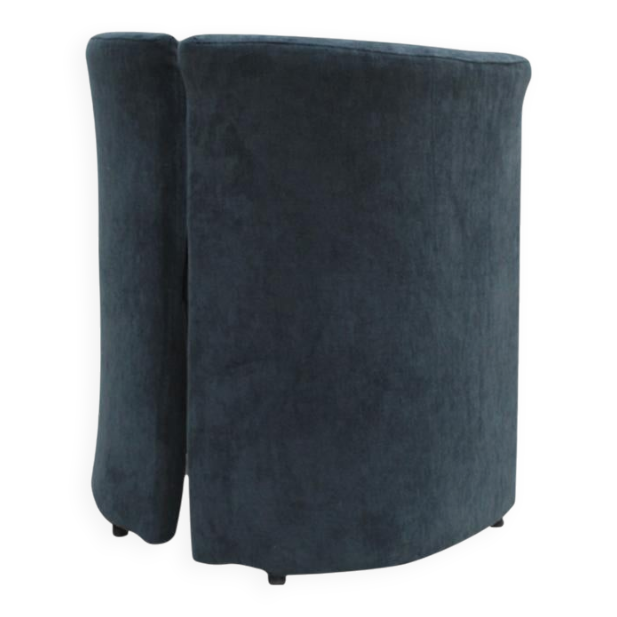 Mid Century Modern Italian Curved Chairs in Blue Velvet, Set of Six