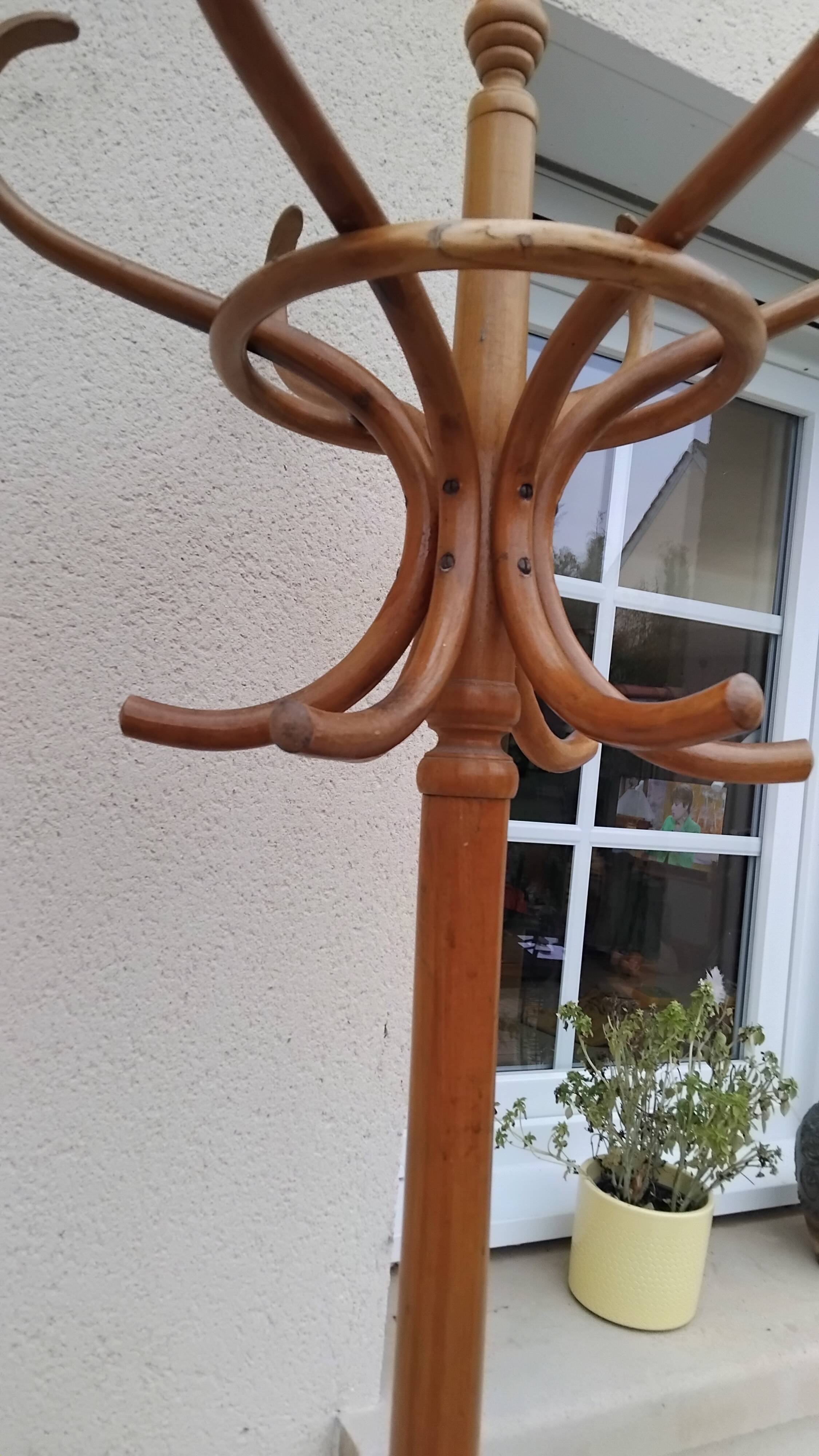 Antique parrot coat rack signed THONET