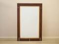 Danish solid mahogany mirror with slatted shelf, 1970s