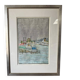 Tableau Marine. Original pastel signed by Henri Reiter. Port Normandie.