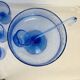 16 sangria serving glasses, Biot blue bubble glass
