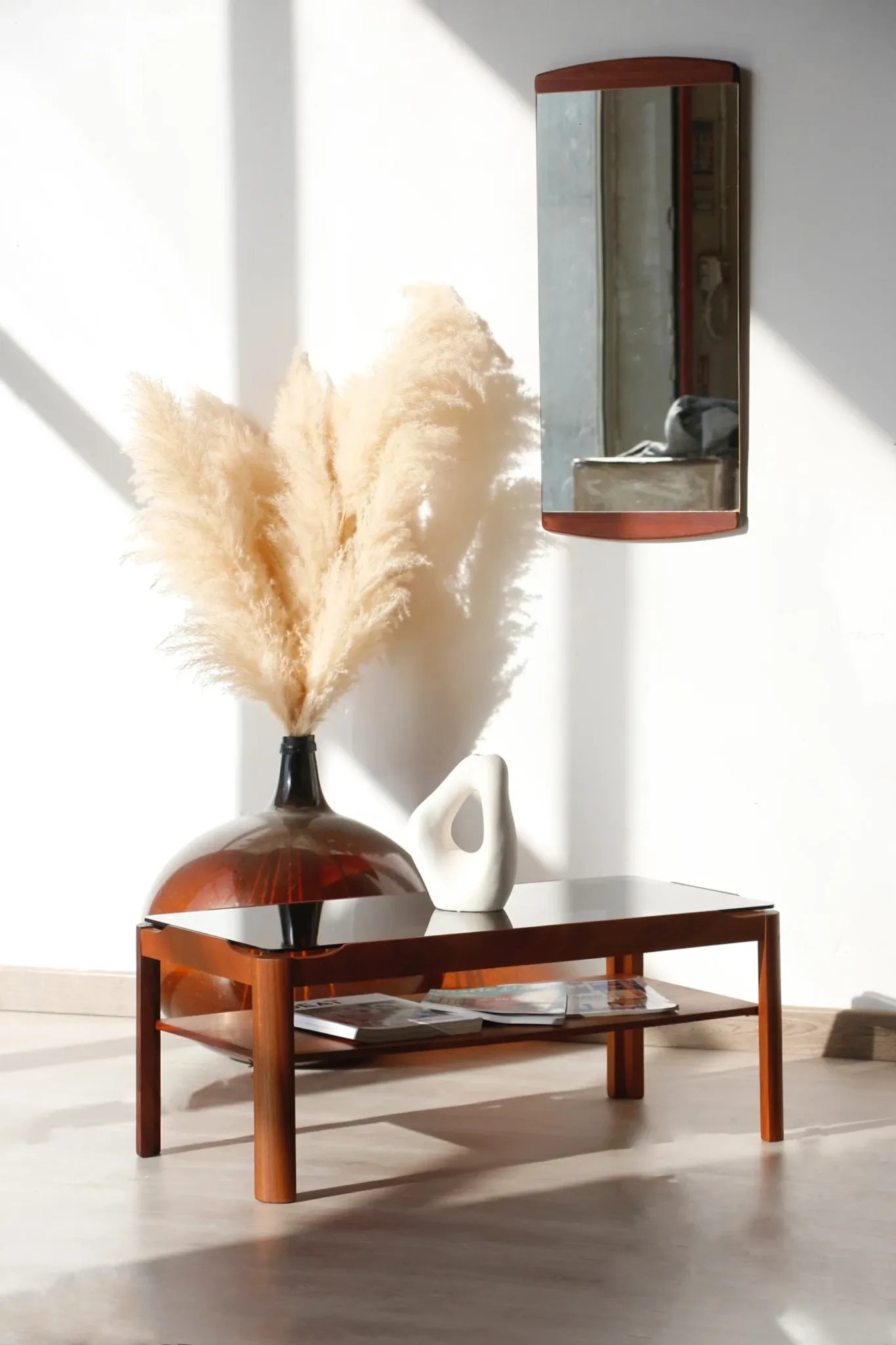 Vintage rectangular coffee table – Solid teak – Myer