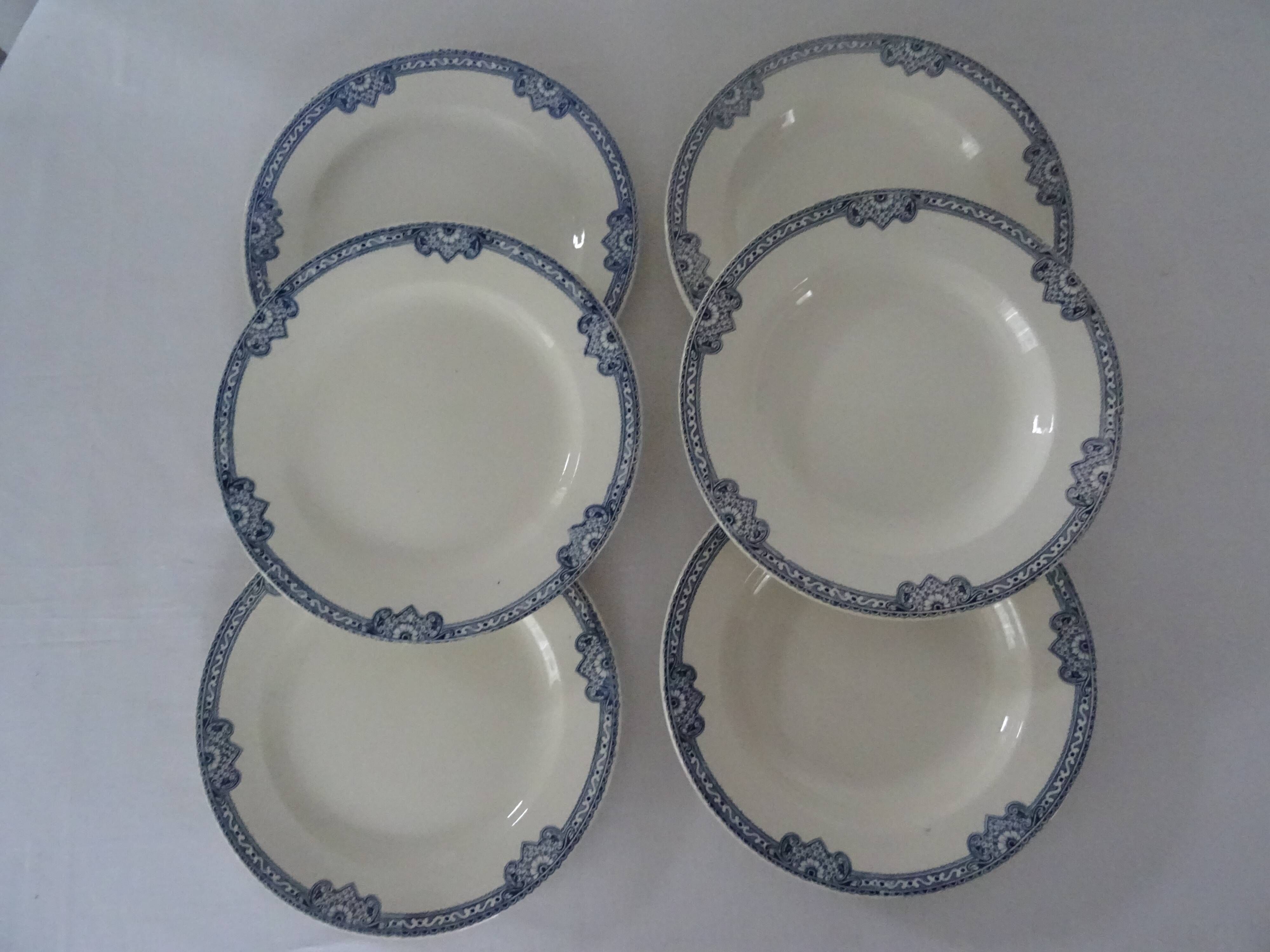 Lot De 6 Assiettes Plates Salins Sermaize Terre De Fer - Diamètre 21-25cm, Occasion
