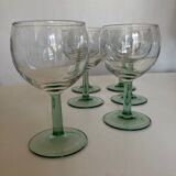 Set of 6 glasses green foot ball 14cm 1970