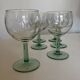 Set de 6 verres ballon à pied vert 14cm 1970