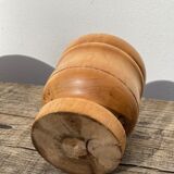 Small solid wood pot cache / vintage ethnic vase