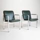 Vintage office chair by Karl-Erik Ekselius in green leather, 1970s.