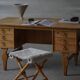 Paire de tabourets pliants danois du milieu du siècle avec revêtement en peau de mouton, 1960