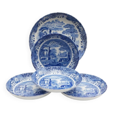 4 Bols à pâtes Spode au design italien avec grand bol de service
