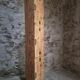 Antique French workshop cabinet in pine with compartments.