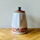 Vintage enameled metal coffee maker - floral decor