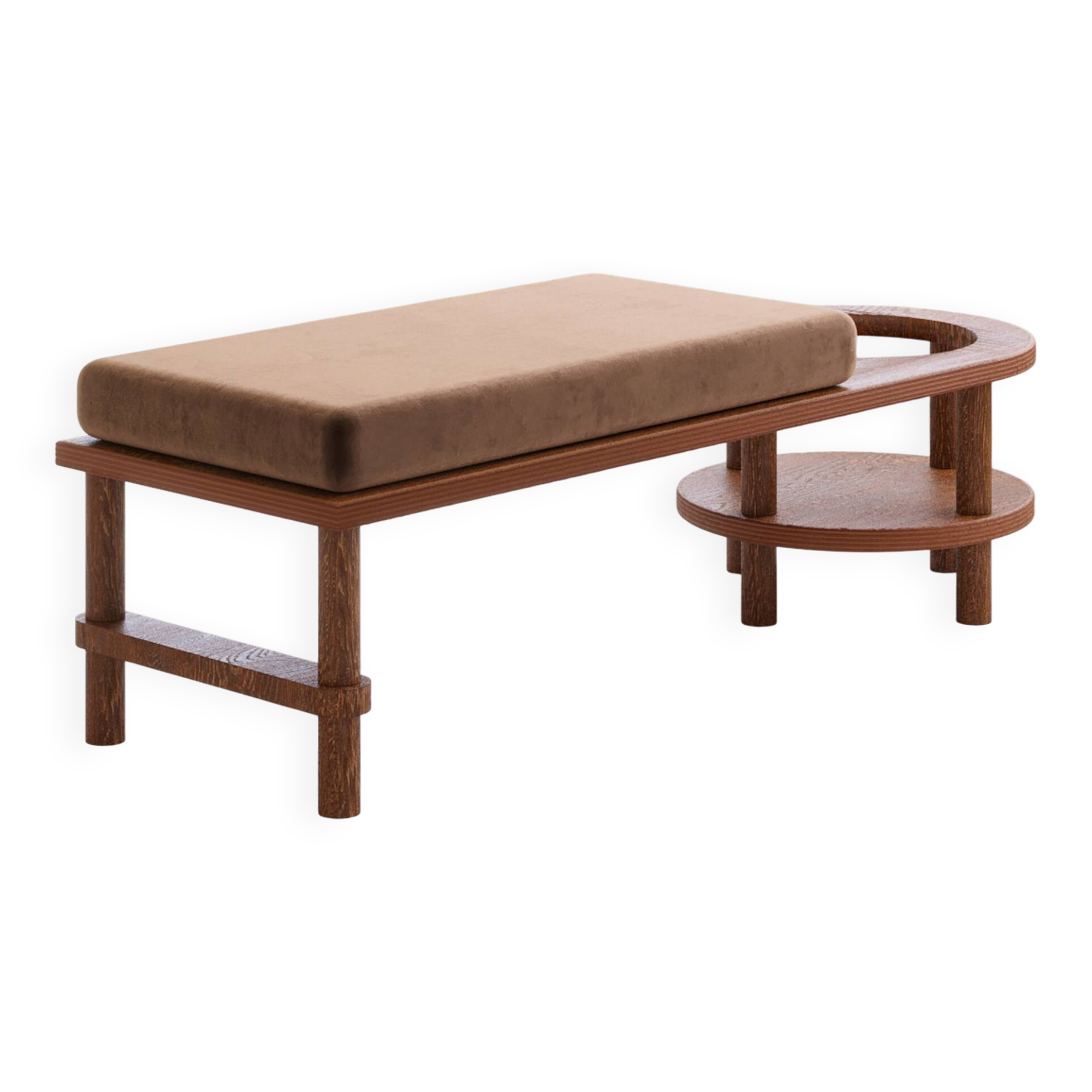 Mid Century Modern Wooden Bench 95x45x45Cm