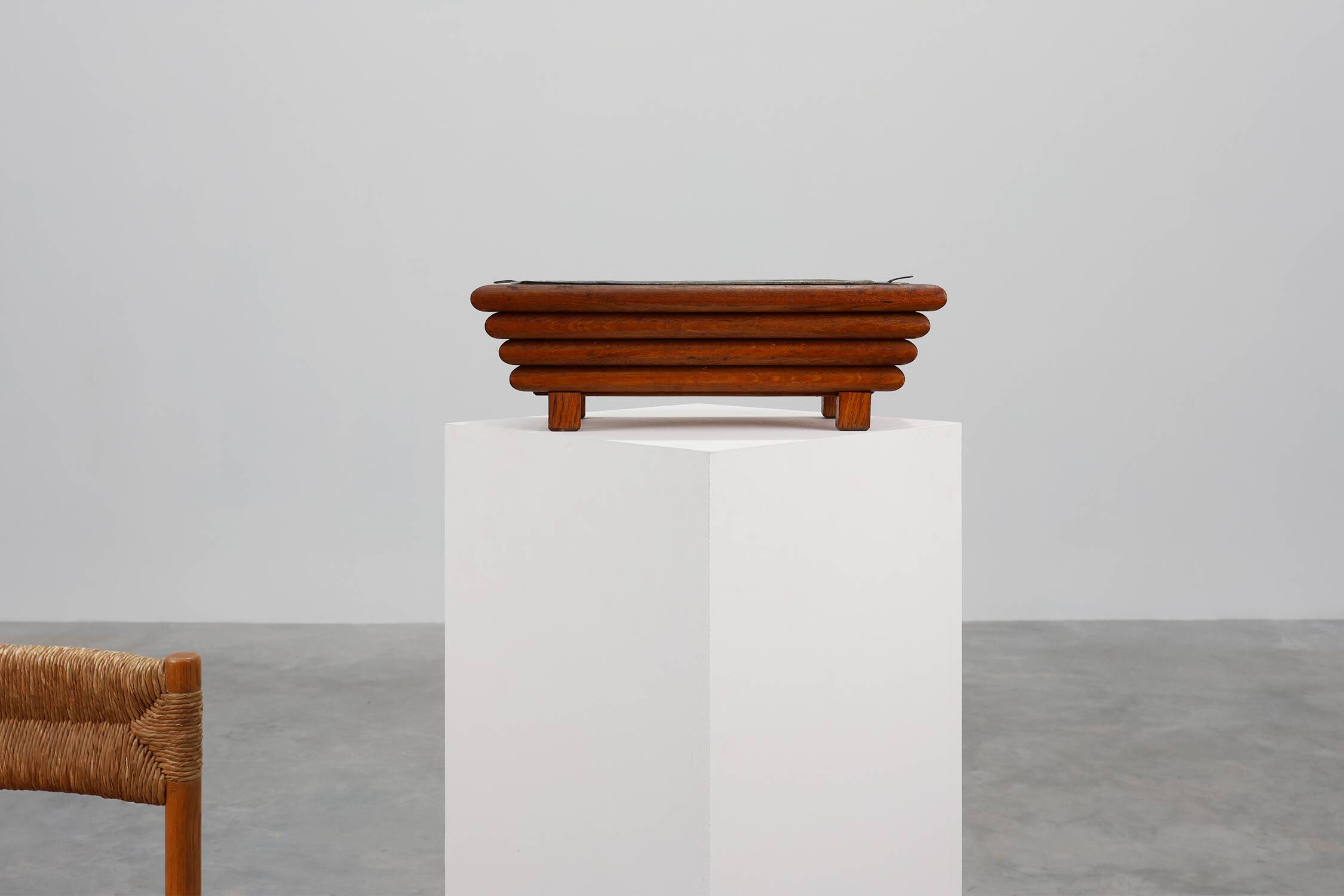 Rectangular Art Deco planter in wood, France 1920