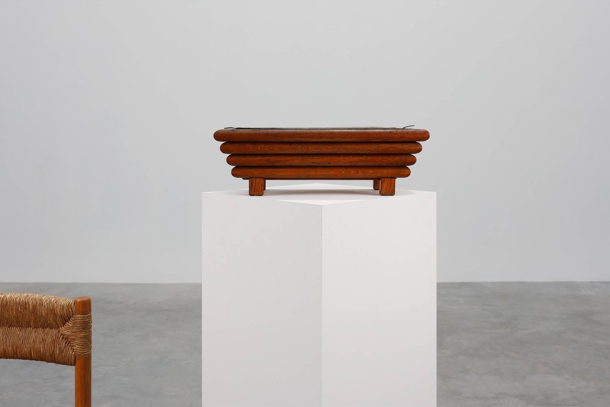 Rectangular Art Deco planter in wood, France 1920