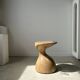 Solid wood side table (monoxyl) organic shape natural color