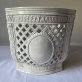 Cache pot réticulé en porcelaine italienne