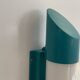 Simple cylindrical wall light in opal glass and turquoise metal, 1970s, Germany