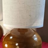 pair of solid wood ball lamps, Scandinavian style bedside lamp, 35 x 13