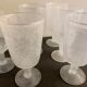 6 blown and bubbled wine stemmed glasses, Riom glassware, Puy-de-Dôme