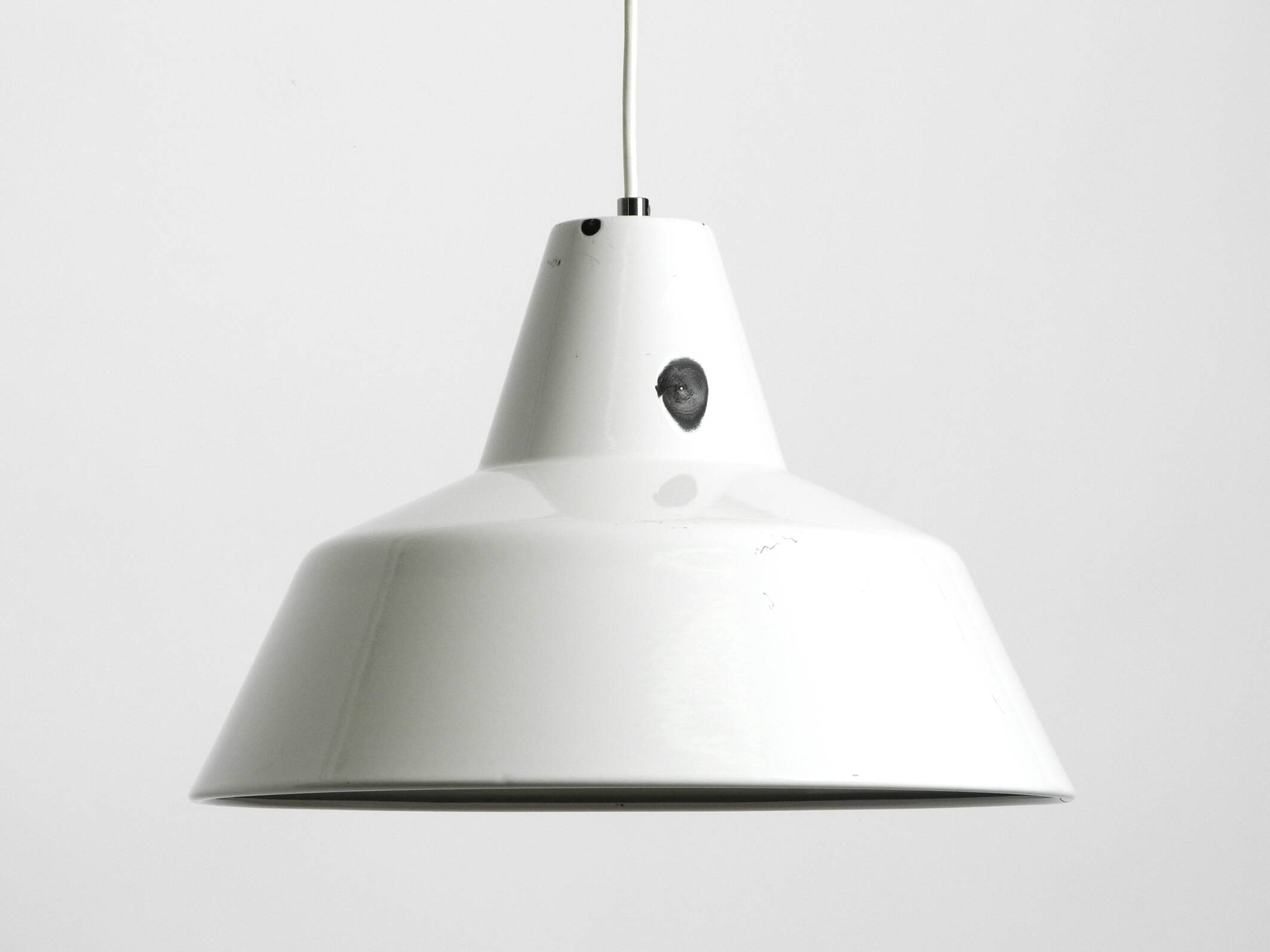 Two 50s metal enamel ceiling lamps by Axel Wedel Madsen for Louis Poulsen