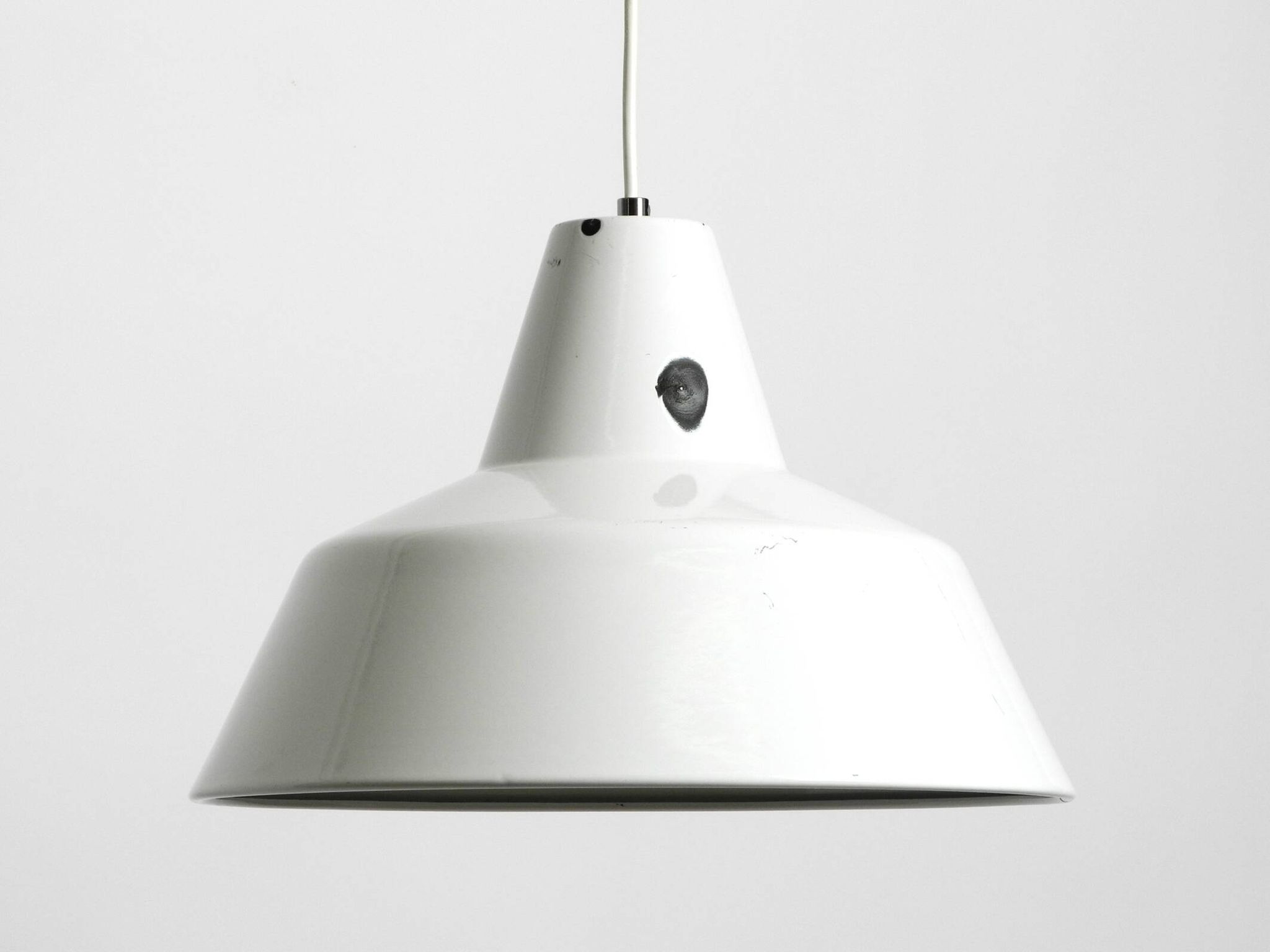 Two 50s metal enamel ceiling lamps by Axel Wedel Madsen for Louis Poulsen
