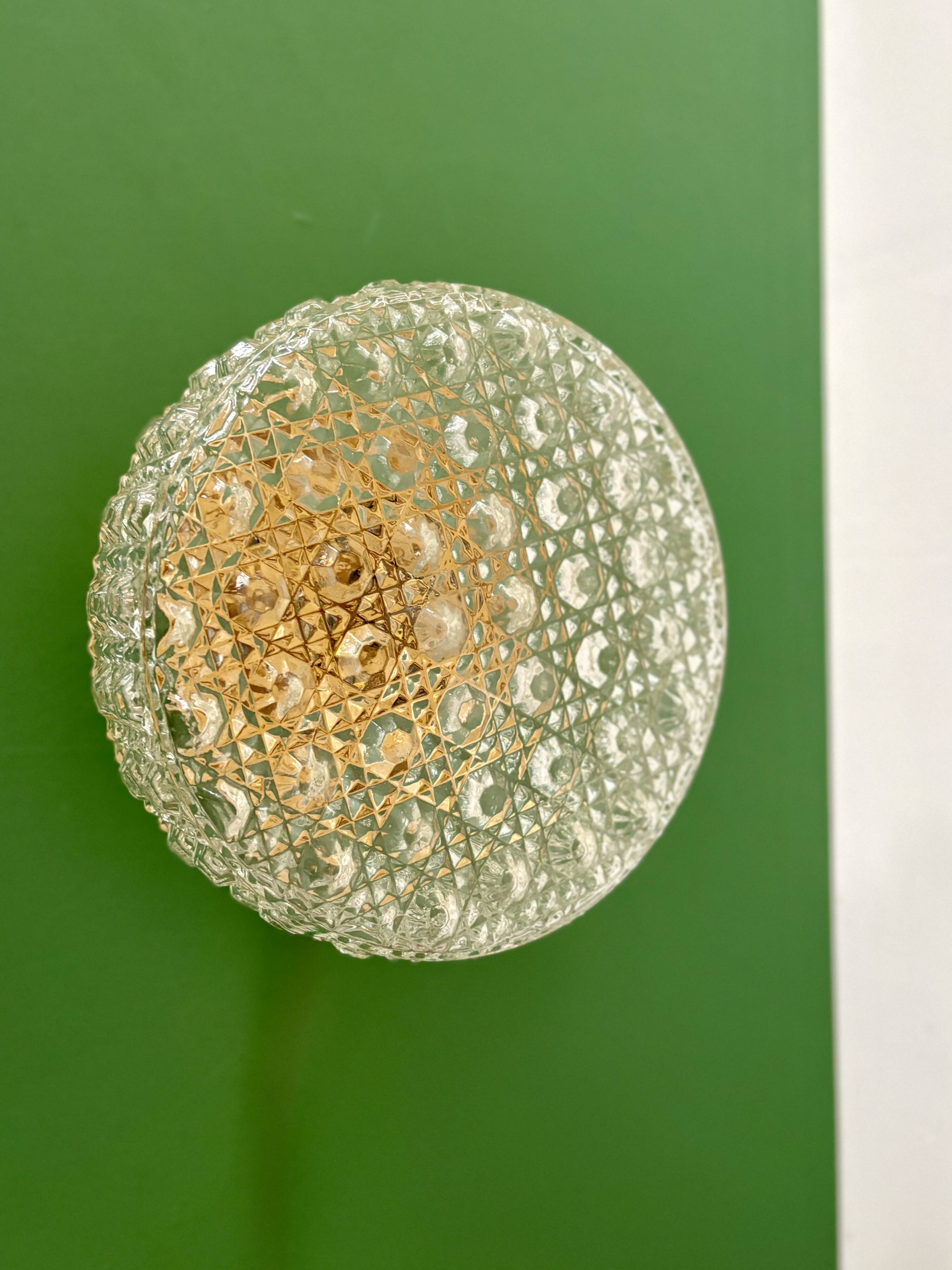 Vintage square glass globe wall/ceiling light (PLAF01)