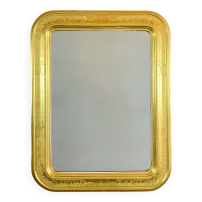 Miroir rectangulaire en bois doré de style classique