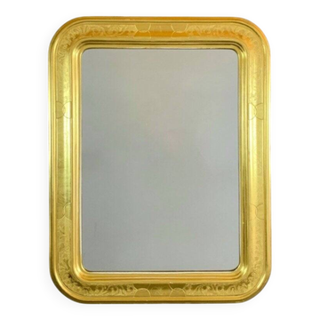 Classic Style Rectangular Golden Wood Mirror