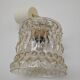 Vintage seventies pendant lamp in pressed molded glass