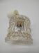 Vintage seventies pendant lamp in pressed molded glass